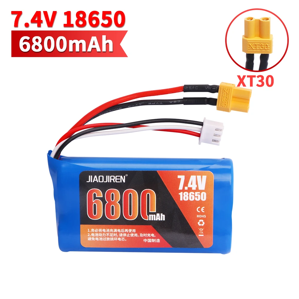 7.4v 6800 mah 18650 lipo-akkua  q46 wltoy 10428 12428/12423 x9115 144001 rc auton varaosille 7.4v suurikapasiteettista akkua: Vihreä