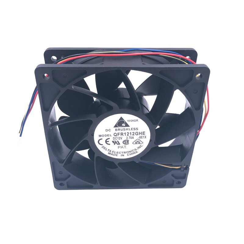 Voor delta QFR1212GHE QFR1212GHE-PWM 4P 12V 2.7A 12038 Server koelventilator 74Y5220 120*120*38mm voor Bitcoin Miner