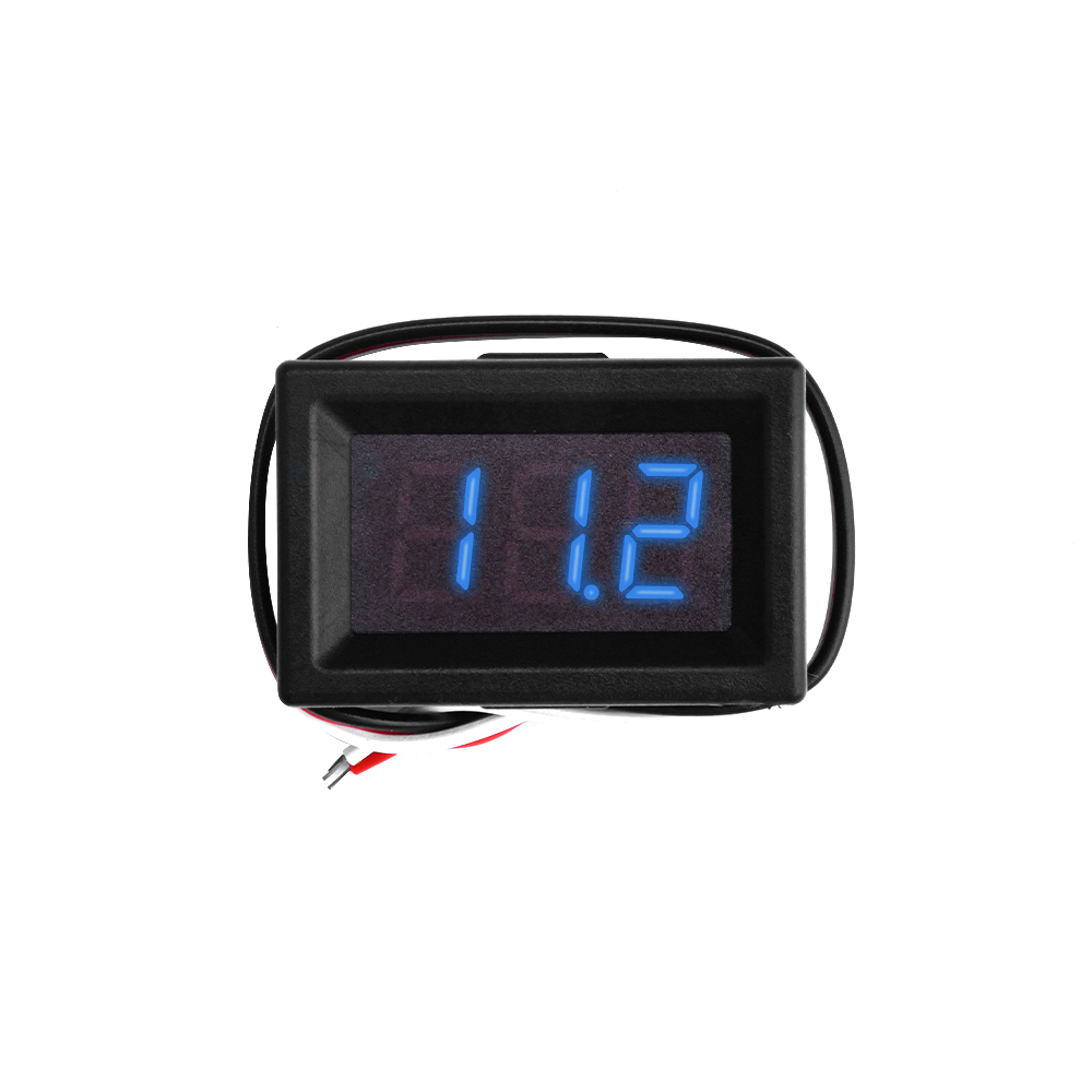 Mini 0.36 pouces DC0-30V 3 bits numérique rouge panneau d'affichage LED compteur de tension voltmètre testeur 3 câbles pour outils de véhicule à moteur de voiture: Rouge