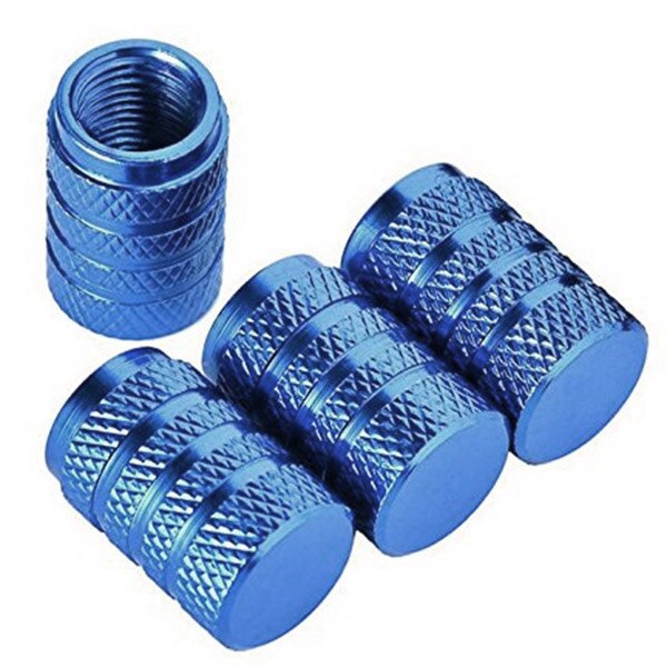 5 Stuks Blauw Legering Auto Ventieldopjes Auto Ventiel Moer