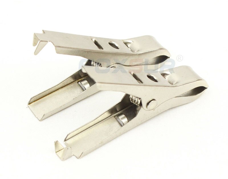 FOXSUR 4PCS 30A Car battery clip, Battery Charger Alligator Clamp Battery Clamp, Test Clamp CONNECTOR, DC Power Supply Clip 85mm