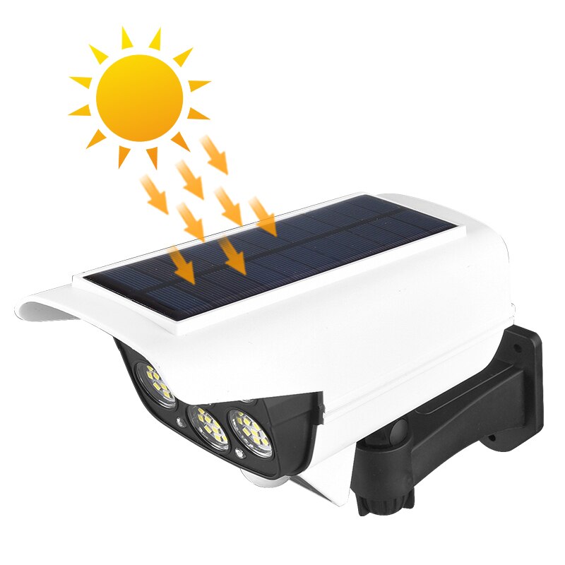 Solar Licht Bewegingssensor Straat Licht Dummy Camera Remote Draadloze Overstroming Licht Outdoor Waterdichte Wandlamp