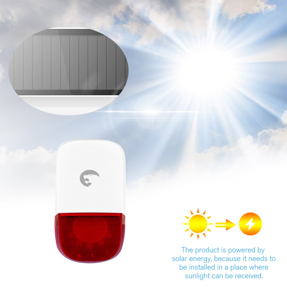 Etiger ES-S7B Draadloze 433Mhz Strobe Sirene Geluid Alarm Strobe Knipperlicht Geluid Sirene Voor Home Security Beschermen Alarmsysteem