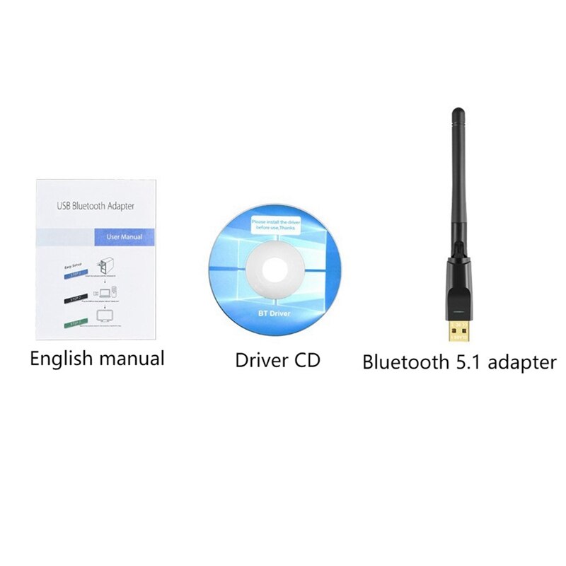 Power Class 1 Bluetooth Adapter,Bluetooth Receiver Transmitter,Driver-Free for Win8 or Above,Transmission Distance 100 M
