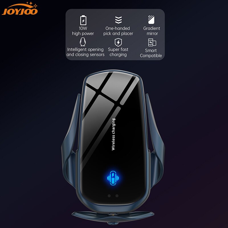 Automatische Spannen Auto Draadloze Snel Opladen Mobiele Telefoon Houder Magnetische Universele Infrarood Sensor Draadloze Oplader