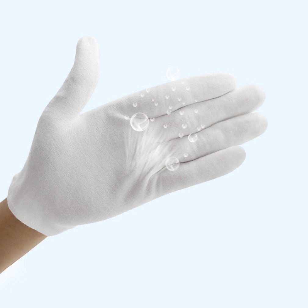 6 paar witte inspectiehandschoenen, katoenen werkhandschoenen, lichtgewicht handschoenen voor sieraden, geschikt voor mannen en vrouwen, maat l