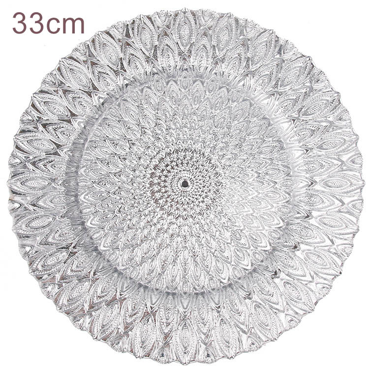 Trädmönster glasbricka fancy oregelbunden hushållsmiddag frukttallrikar blyfritt glas med galvanisering hantverksdekorationer: 4
