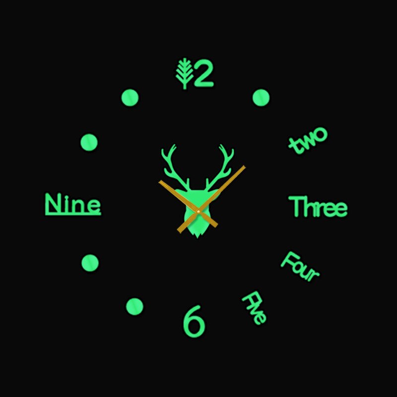 3D Lichtgevende Wandklok Grote Diy Klok Acryl Muurstickers Woonkamer Quartz Naald Horloge Home Decor Reloj De Pared: J