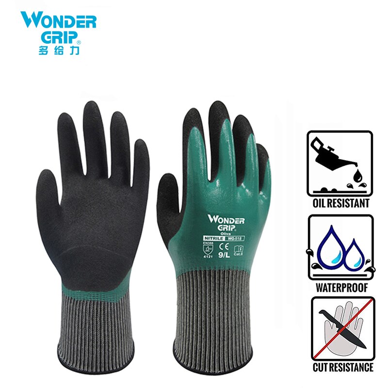 1 paar Öl Beständig Handschuhe Nitril Gummi Abriebfest Handschuh Antibiotikum Wasser Beweis Handschuh Chemische Beständig Arbeit Handschuh: WG-518 / XL