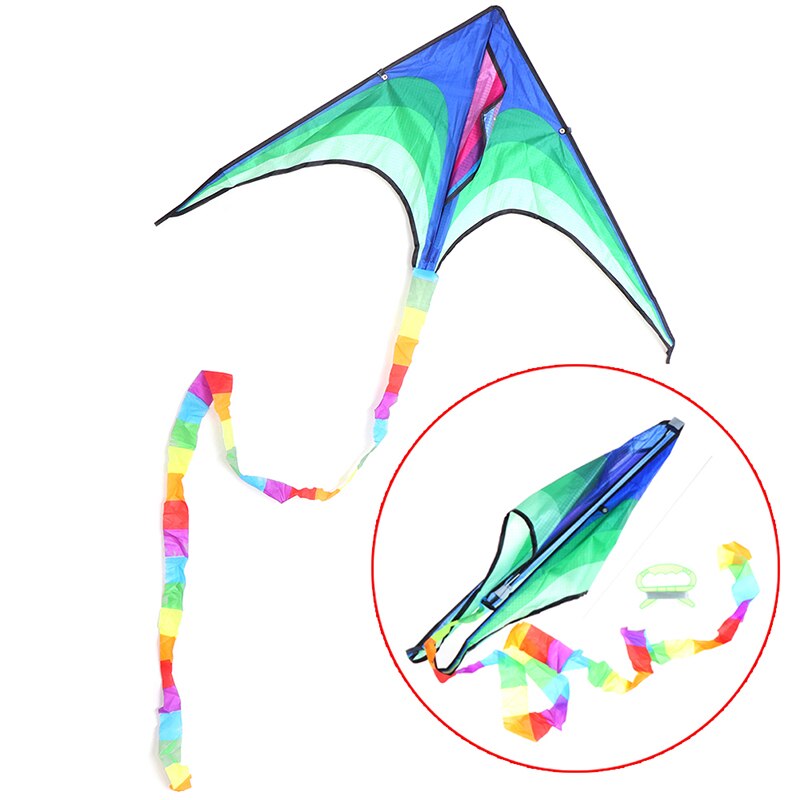 Cometa Delta pequeña de pastizales para niños y adultos, hilo para cometas y adultos, 1 unidad, fácil de volar, Incluye mango de cometa