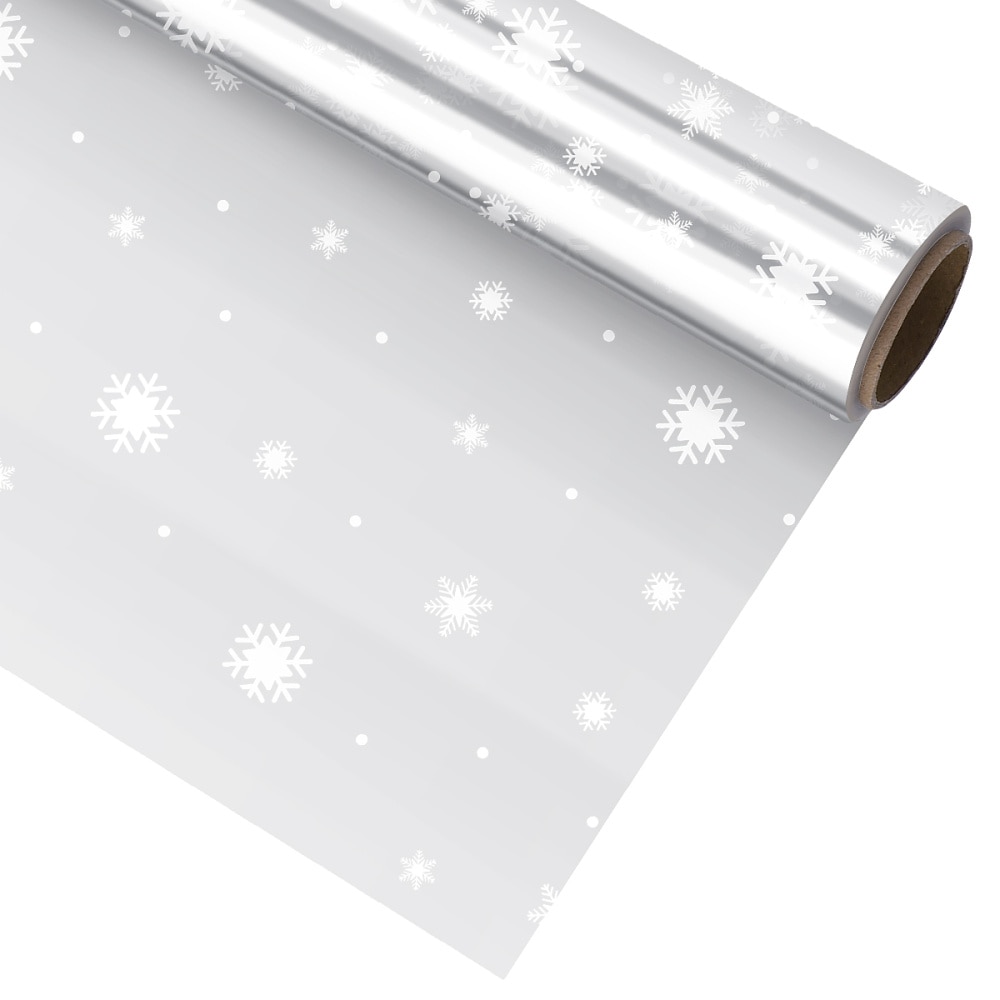Thick Snowflake Decorated Cellophane Bags Cellophane Wrap for Christmas Baskets Cellophane Wrap Roll Decor