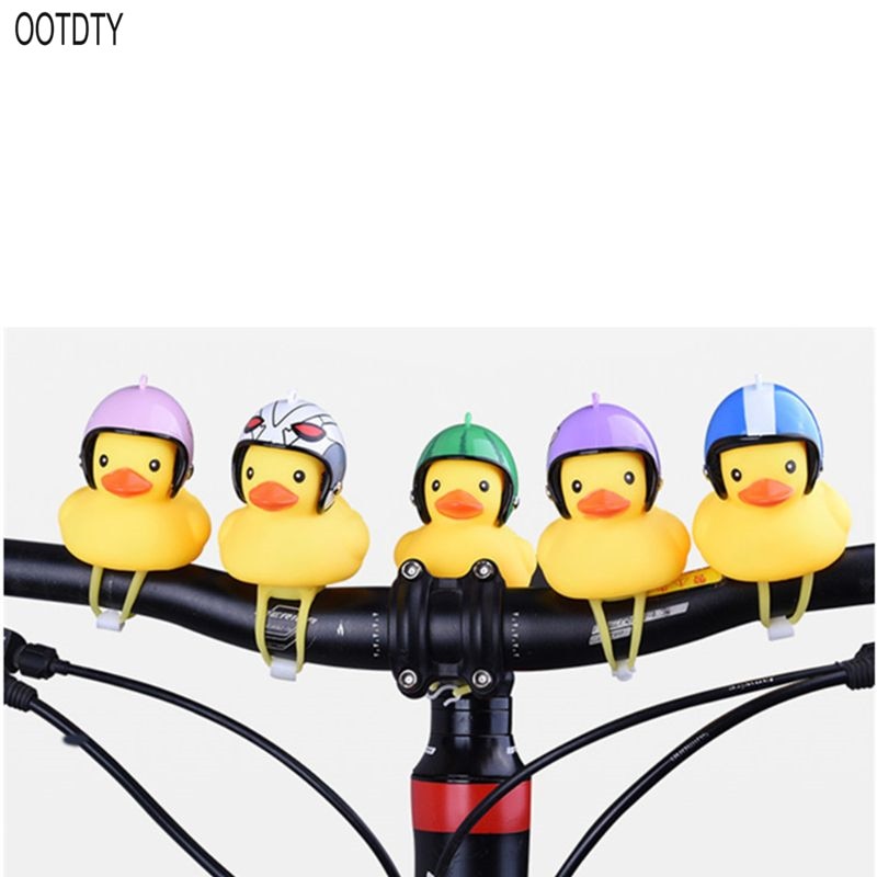 Ootdty Grappige Gele Eend Met Helm Bell Ring Bel Voor Auto Fietsen Rit Hoorn Alarm Volwassen Kinderen Speelgoed
