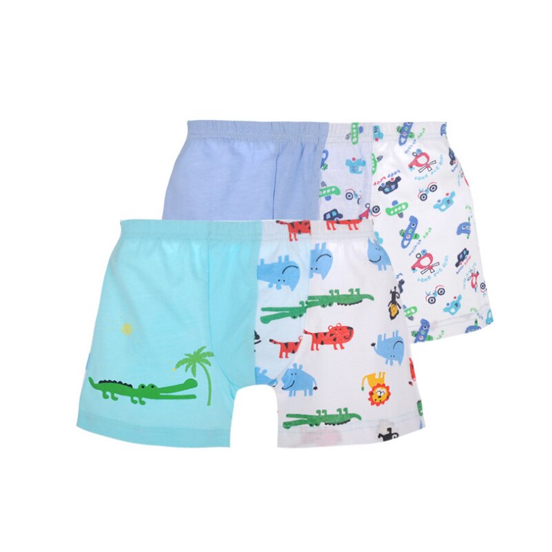 Calzoncillos bóxer de algodón 100% para niños, ropa interior de dibujos animados, 2 unids/lote: Car Crocodile / 6