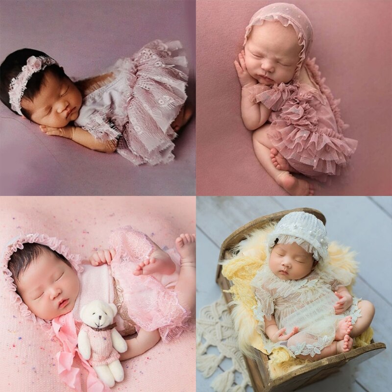 Conjunto de traje para sesión de fotos de bebés, mono con sombrero, pantalones cortos, accesorios de fotografía para recién nacidos, 1 Set