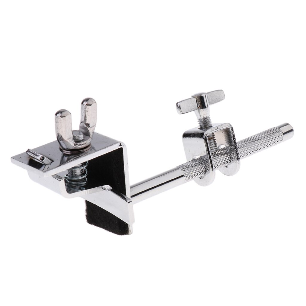 Adjustable Standard Drum Cowbell Mount Holder Clamp for Bass Drum Hoop Silver
