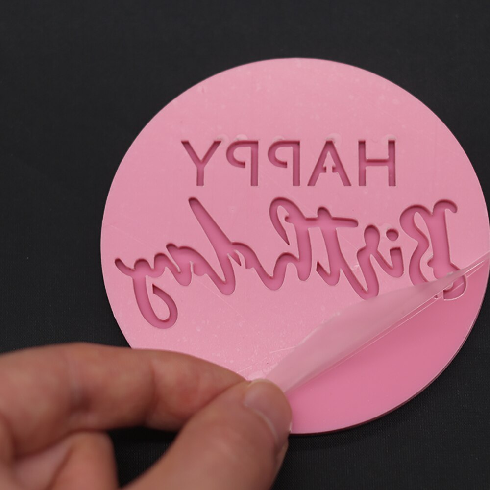 Fondant tårta grattis på födelsedagen baby shower jag älskar dig brev embosser stämpel form rund akryl kakskärare sugarcraft bakverktyg
