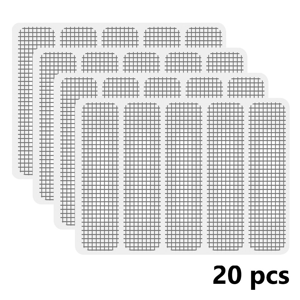 Window Screen Repair Patch Adhesive Mesh Hole Repair Tape Roll Anti Mosquito Fly Bug Insect Wall Patch Stickers Mesh Window: 20pcs