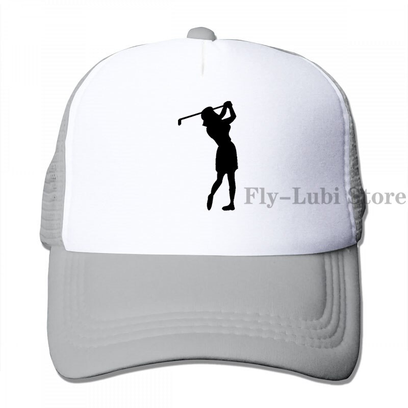 Woman Golfer Girl Women Female Chooose Baseball cap men women Trucker Hats adjustable cap: 3-Gray