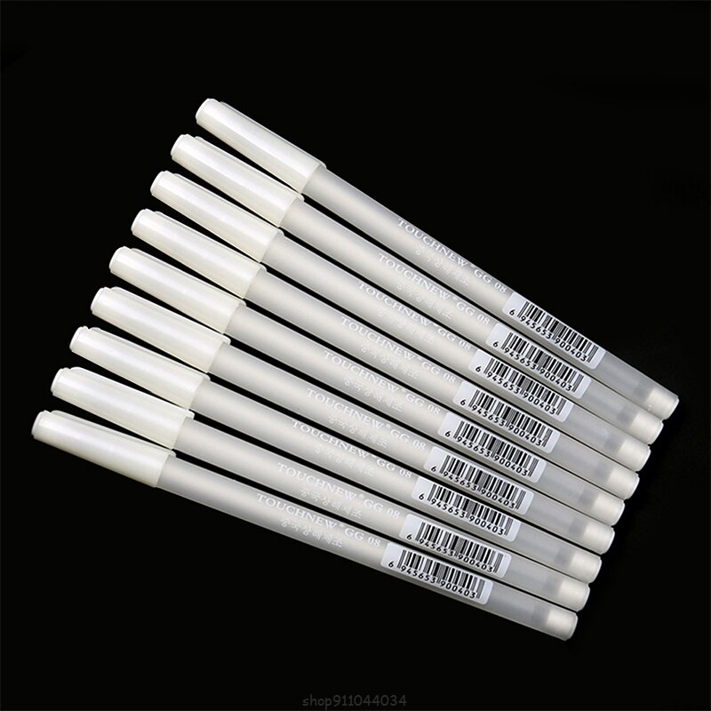 White Hook Liner Pens Black Paper Highlighter Reviser 0.8mm F24 21