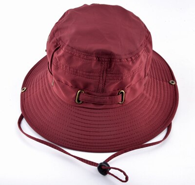 Tqmsmy justerbare hatte til damer strandhuer hurtigtørrende mænd spand hat unisex sommer panama bone piger anti-uv fiskeri cap: Rød