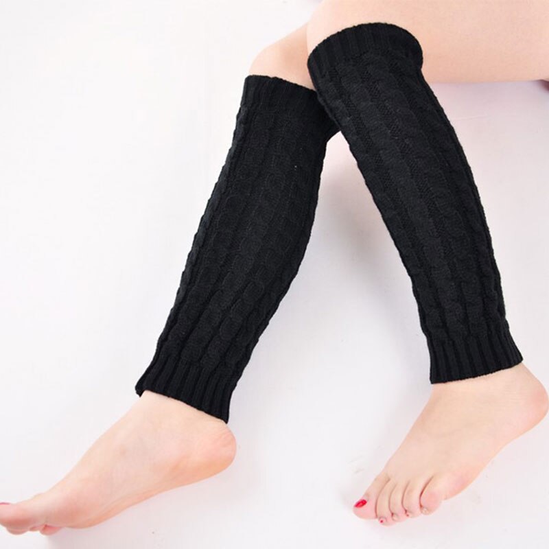 Jambières longues blanches pour femmes, 1 paire, chaussettes chaudes d'hiver tricotées, couvre-jambes coupe-vent à la , à la cheville, aux genoux
