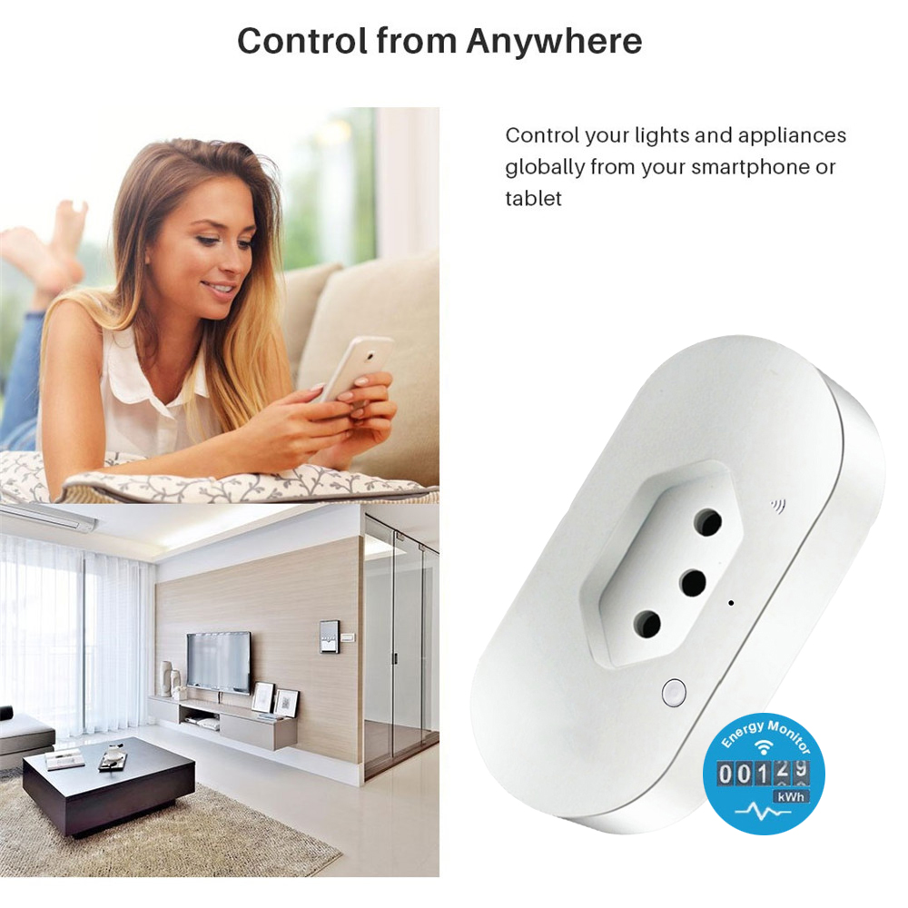 Tuya – prise de courant intelligente WiFi, 16a, sans fil, commande vocale, compatible avec Alexa Google Home