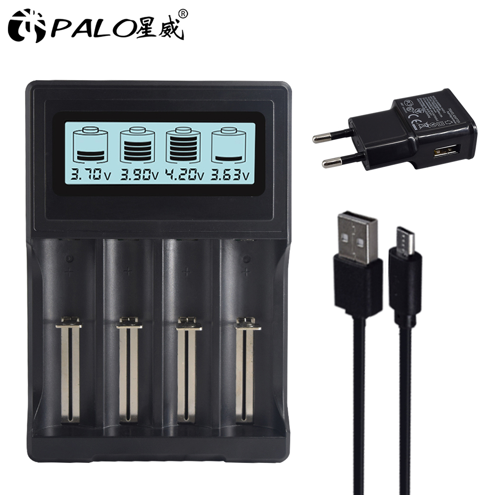 PALO 3,7 V 14500 batería recargable 14500 baterías AA de iones de litio con cargador 14500 para faros de linterna Led