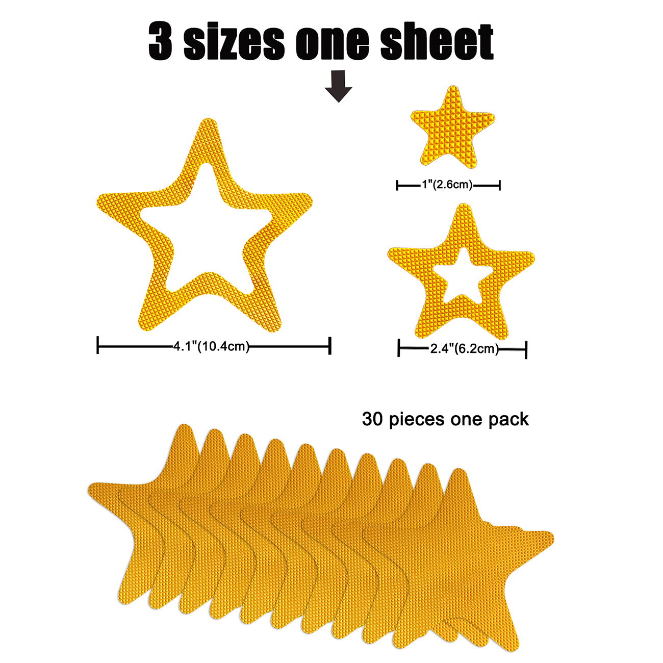 10 Stuks Stervormige Bad Sticker Waterdicht Anti-Slip Vloer Trap Tape Strips Swing Zwembad Vloer Anti-slip Pad Stickers: YELLOW