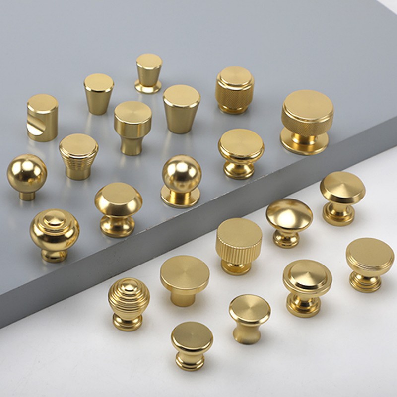 Manija de un solo orificio de aluminio dorado, cajón de armario moderno, perilla redonda, muebles de armario de cocina, manija de puerta pequeña, decoración del hogar