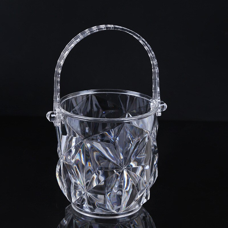 Seau à glace acrylique Transparent vin rouge Champagne réservoir de stockage poignée Portable KTV dédié Barware 13*14CM