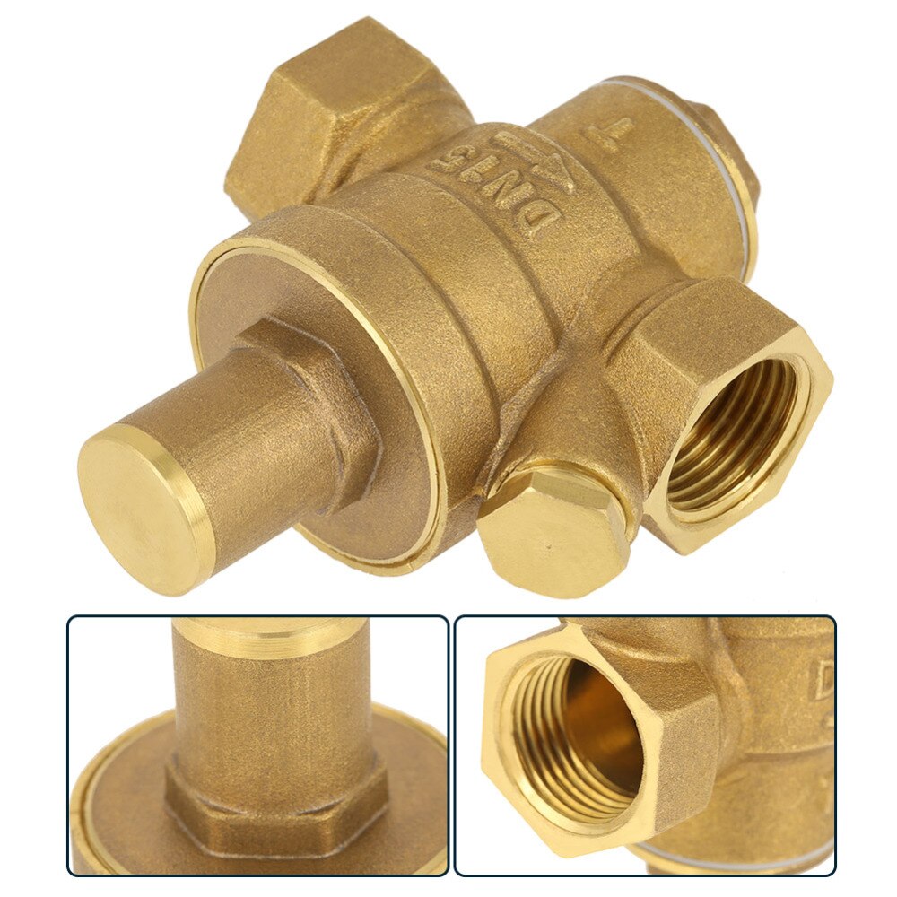 DN15 1/2" Reducing Regulator Valve Brass Water Pressure Reducing Regulator Valve Adjustable Thread Water Pressure Reducing Valve