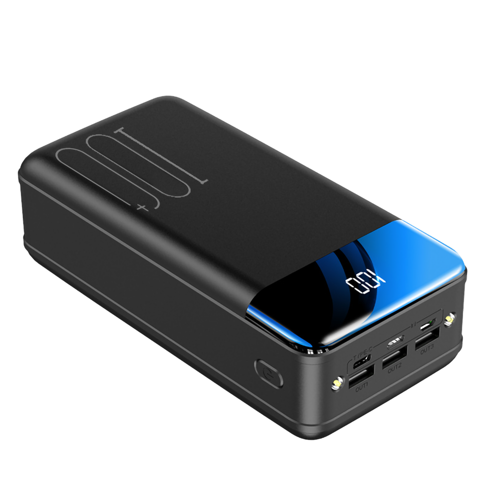enhanced fast charging 100000MAH power pack large capacity mobile power universal 5V speed charging: black