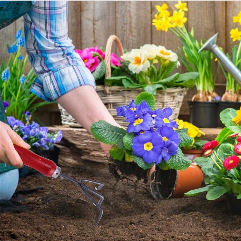 2 Pcs Tuingereedschap Drie-Tand Duurzaam Praktische Hark Hand Cultivator Tuin Cultivator Voor Draaien Bodem Wieden