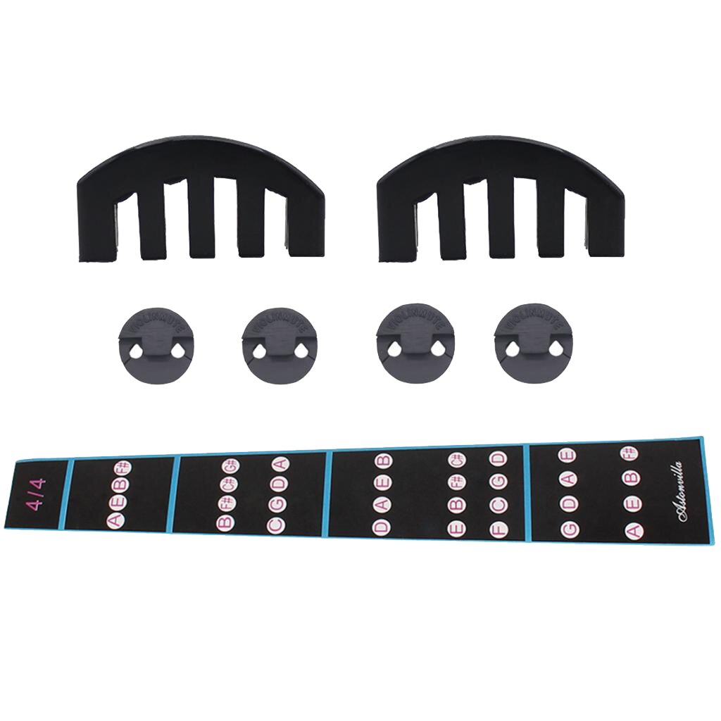 7pcs Rubber Violin Practice Mute Set Claw Mute And Round Mute Note Sticker