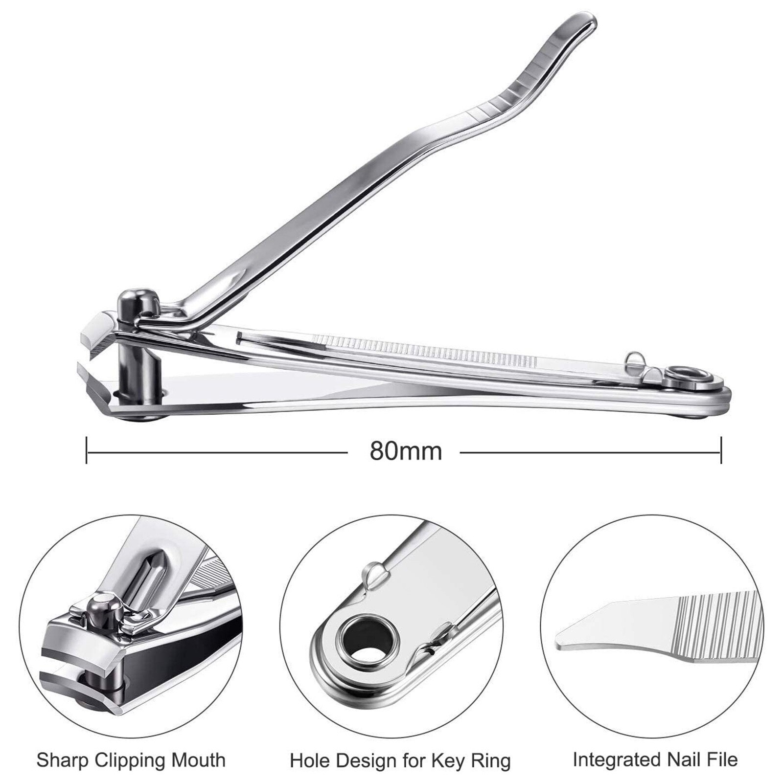 Professionele Nagelknipper Rvs Nail Cutter Teennagel Vingernagel Manicure Trimmer Teennagel Clippers Voor Dikke Nagels