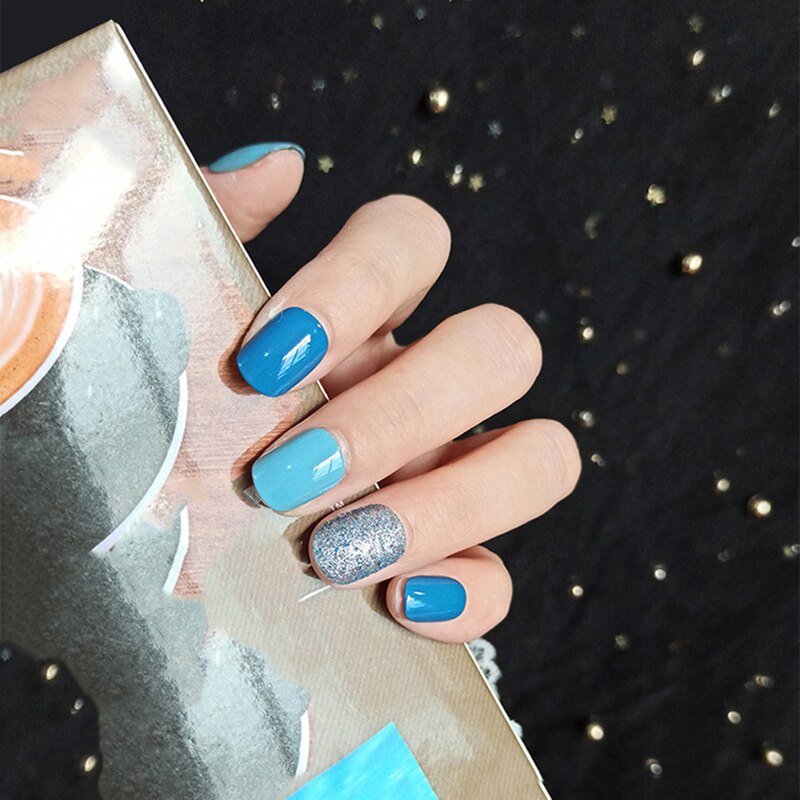 24 stuks nepnagels nail art decoratie press on nails ballet nageltips met lijm nail art tools: Jp1182-b3