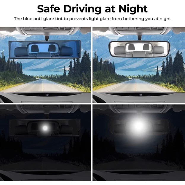 HD Car Rear View Mirror Wide-angle Panoramic Rearview Mirror Auto Reverse Back Parking Reference Rear Mirrors 30/27cm Universal