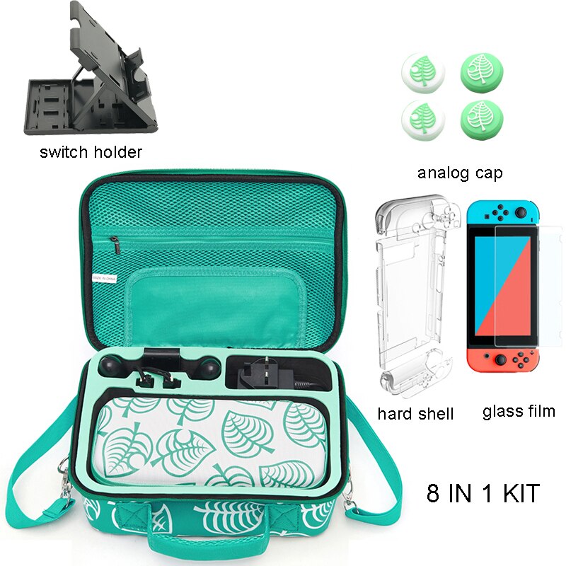 Kit de bolsa de almacenamiento 10 en 1 para Nintendo Switch, carcasa dura, Estuche de transporte, caja de accesorios para Nintendo Switch, resistente al agua: H