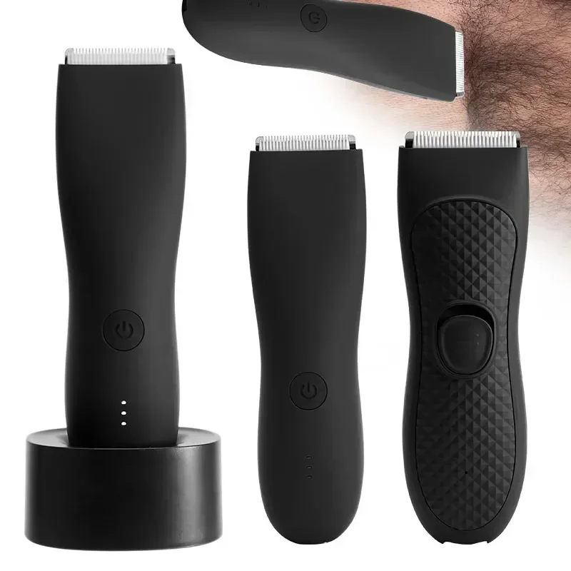 Maquinilla eléctrica para cortar el pelo de la ingle para hombres, recortadora de vello púbico, cortadora de aseo corporal para hombres, depiladora de Bikini, afeitadora recargable
