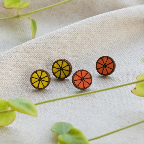 IOGA Citrus Earrings - Yoga Inspired Jewelry - Lightweight Dangle Earrings