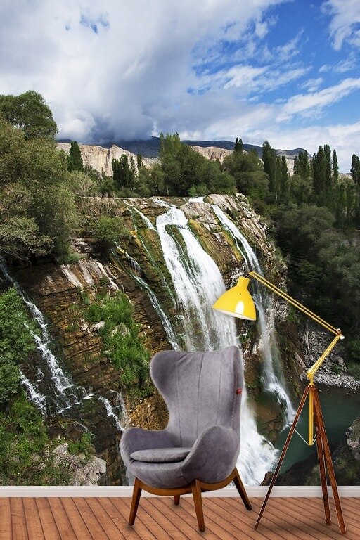 Living room Waterfall Scenic 3 Dimensional Wallpaper 289446202