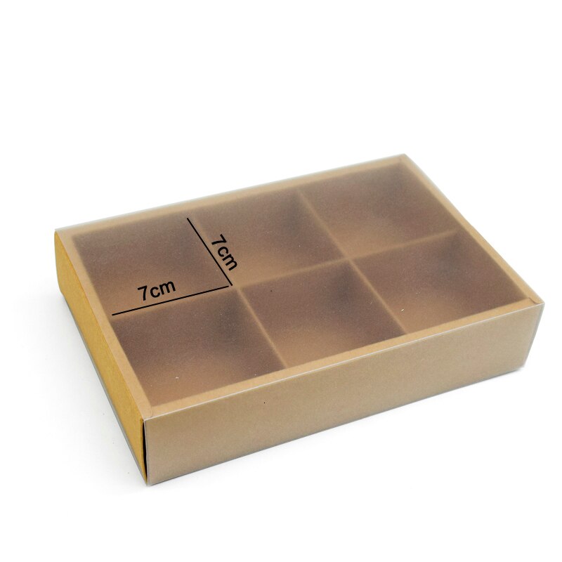 5PCS Box Wedding Candy Black Kraft Paper Box With Window DIY Baking Cookie Biscuit Macaron Cake Boxes Drawer Birthday Party: BRN6