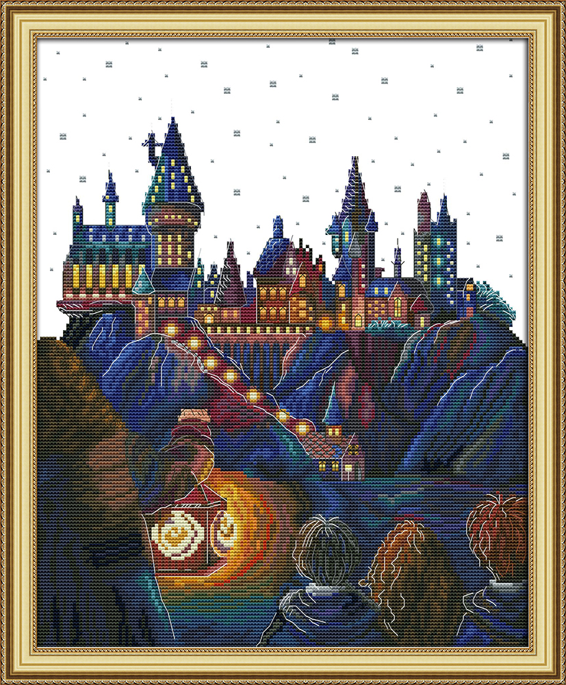 Magic Castle telpatroon aida 14ct 11ct count print canvas steken borduurwerk DIY handgemaakte handwerken
