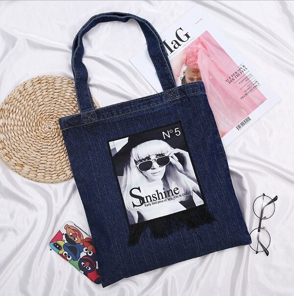 Vrouwen Handtassen Messenger Canvas Tas Modieuze Denim Jean Art Shopping Schouder Messenger Blues Crossbody Tas bolsaszakken: 17