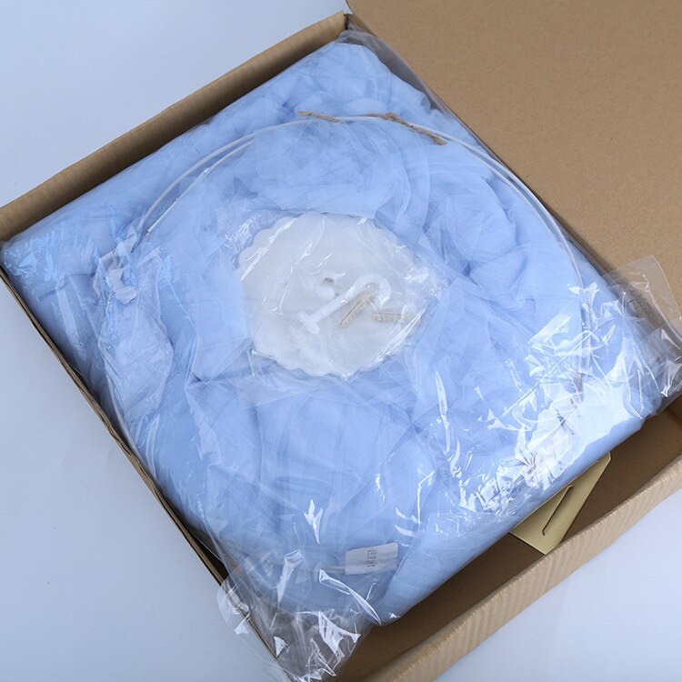 1pc Hängen Gebühr Prinzessin Moskito Netz Krone Runde Bildschirm Baldachin Insekten Bett Schleier Garten Camping Anti-Moskito freundlicher zimmer Deko: Blau mit Kasten