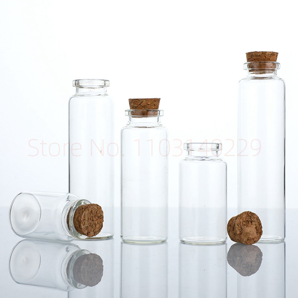 20 pièces 10ml 15ml 20ml 25ml 30ml jolies bouteilles de souhaits en verre transparent avec bouchon en liège bouteilles d'épices vides pots bricolage artisanat flacons