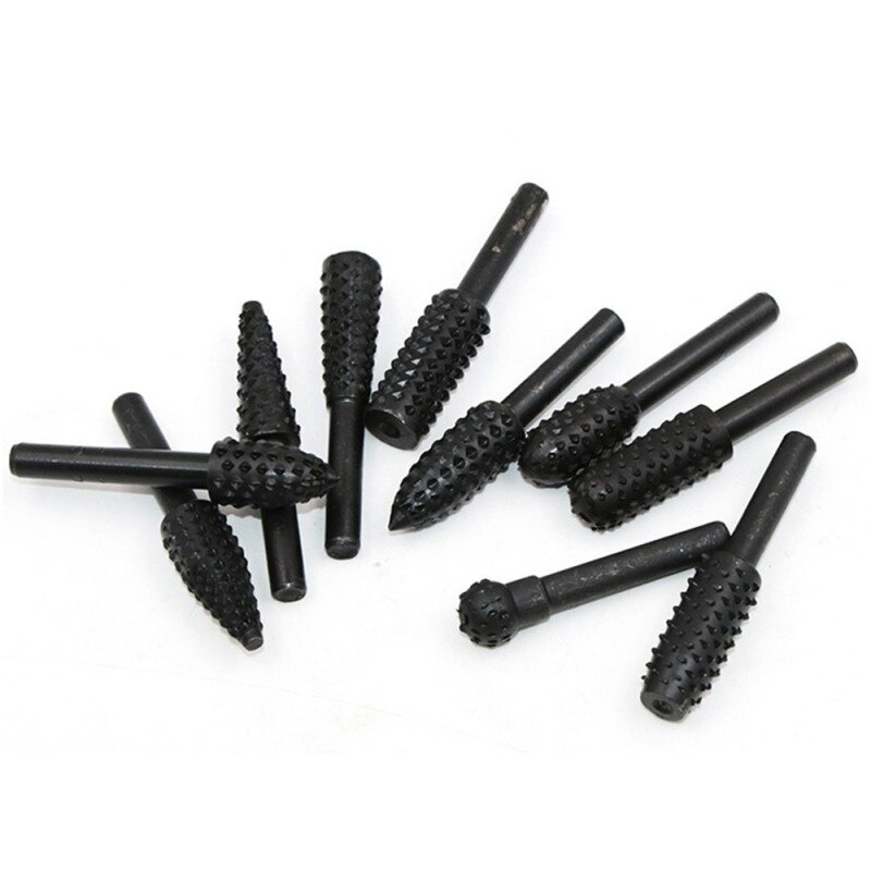 5 stuks stalen boorbits roterende vijlen /10 schacht roterende 1/4 frezen houtboren slijpen houtbewerking handgereedschap houtsnijgereedschap