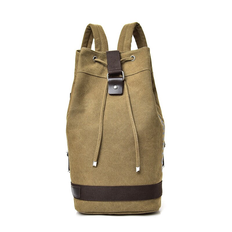 Large Travel Green Backpack Mountaineering Backpack Men Canvas Bucket Shoulder Bags Male Canvas Backpacks Mochila XA55ZC: Khaki / L 55cmx27cmx26cm