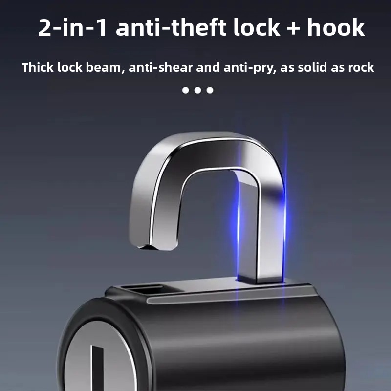 Helmetal motorcykelhjelmlås med krog tyverisikring vandtæt frontkrog fast sikkerhedshættelås til elbiler