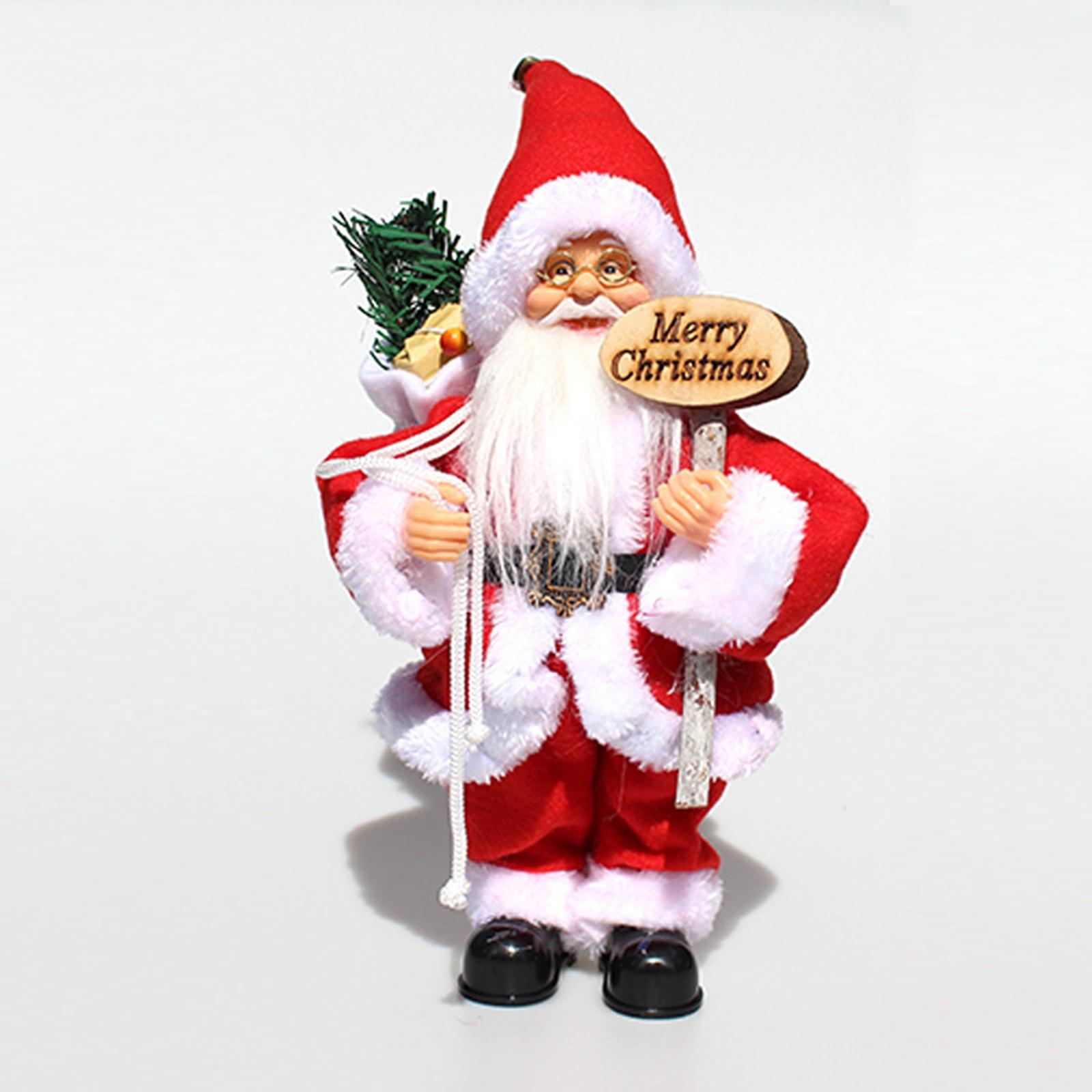 Electric Music Santa Claus Doll Dancing and Singing Song Innovative Electric Santa Claus for Home Indoor Father: Holding sign